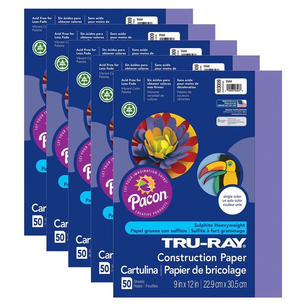 Tru-Ray Construction Paper, Violet, 9in. x 12in. Sheets, 250PK P103009
